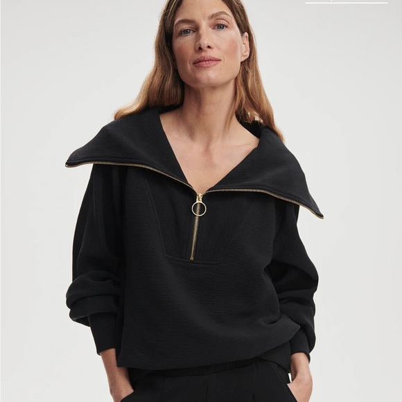 Varley Vine Ottoman Half Zip Pullover | M | Black - Picture 10 of 11